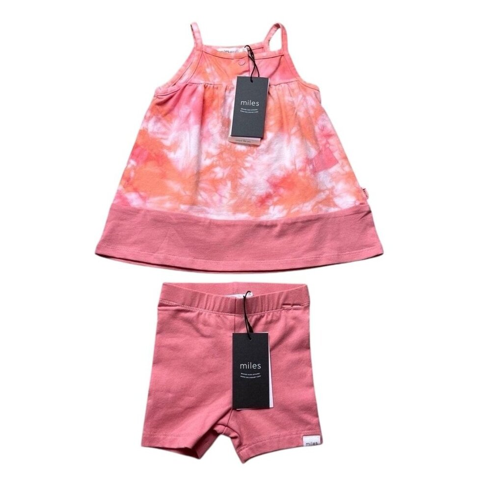 Miles Baby New Coral Pink Tie Dye Outfit Size 9 Months